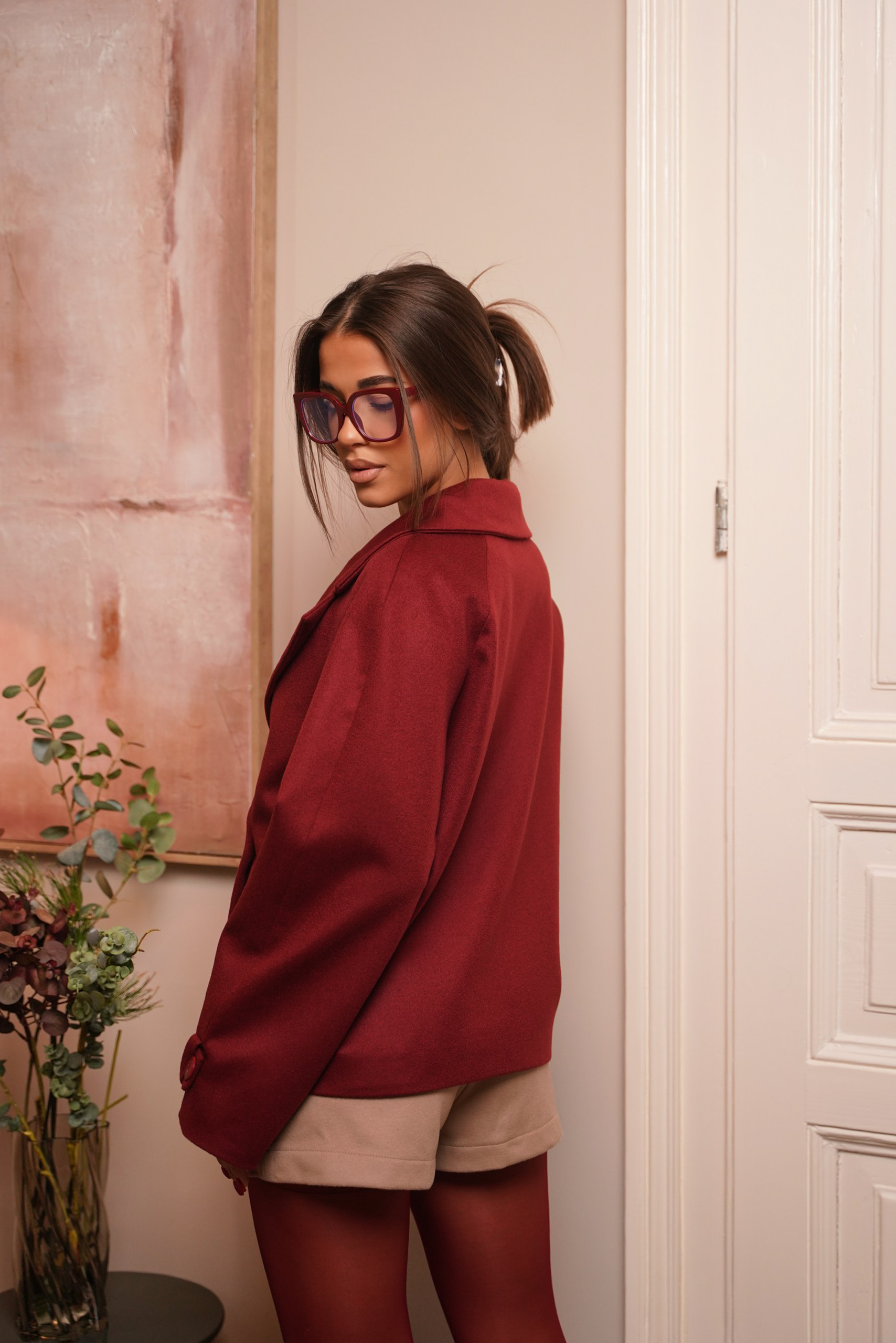 Късо палто от кашмир CASHMERE BORGOGNA