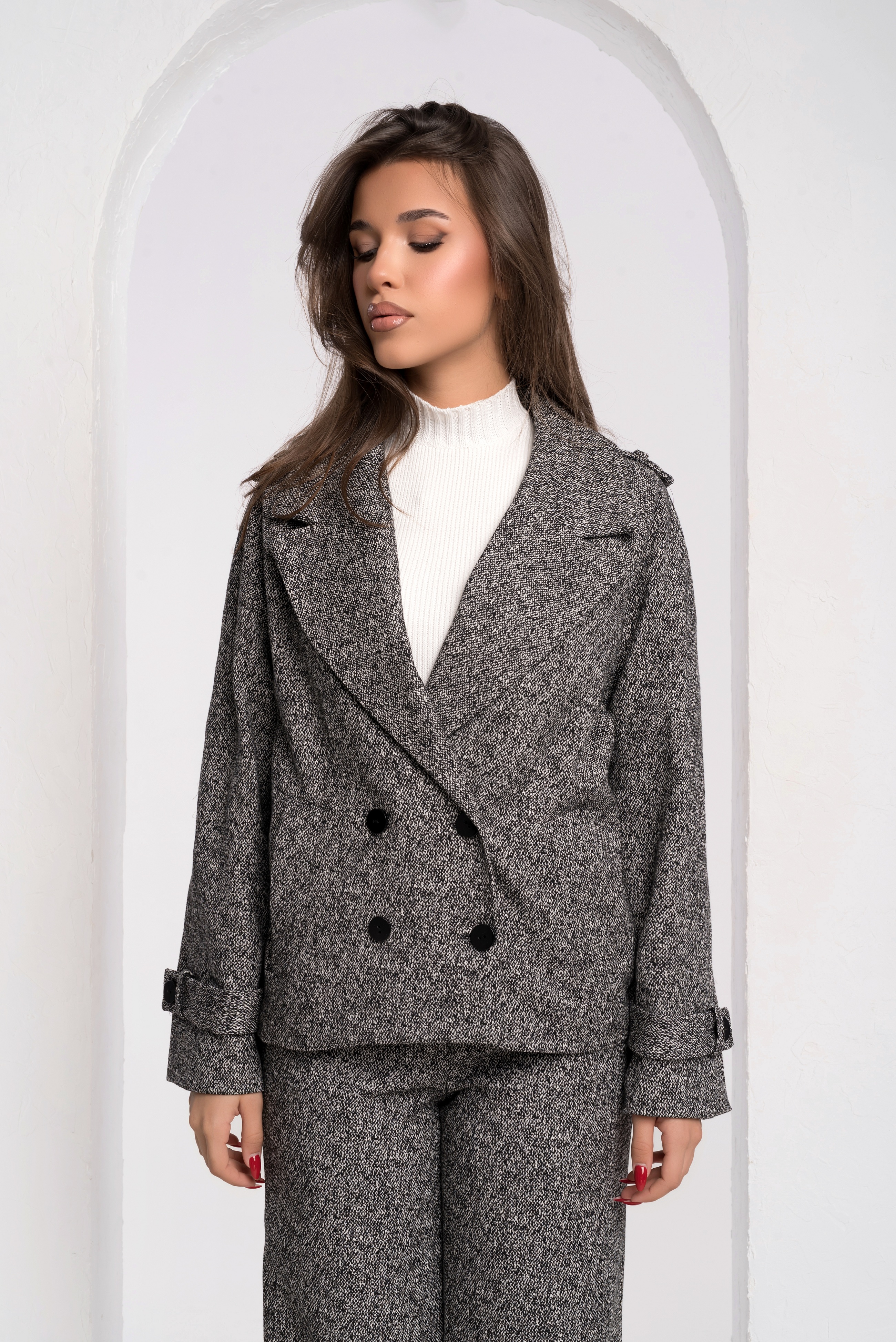  Сако сив меланж  STILE PRIMAVERA 