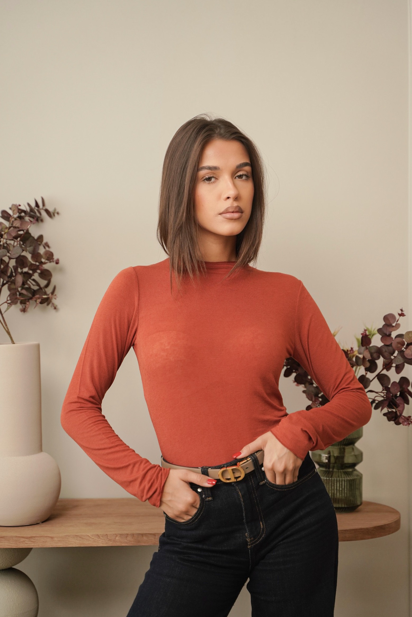  Блуза с кашмир  ORANGE CASHMERE