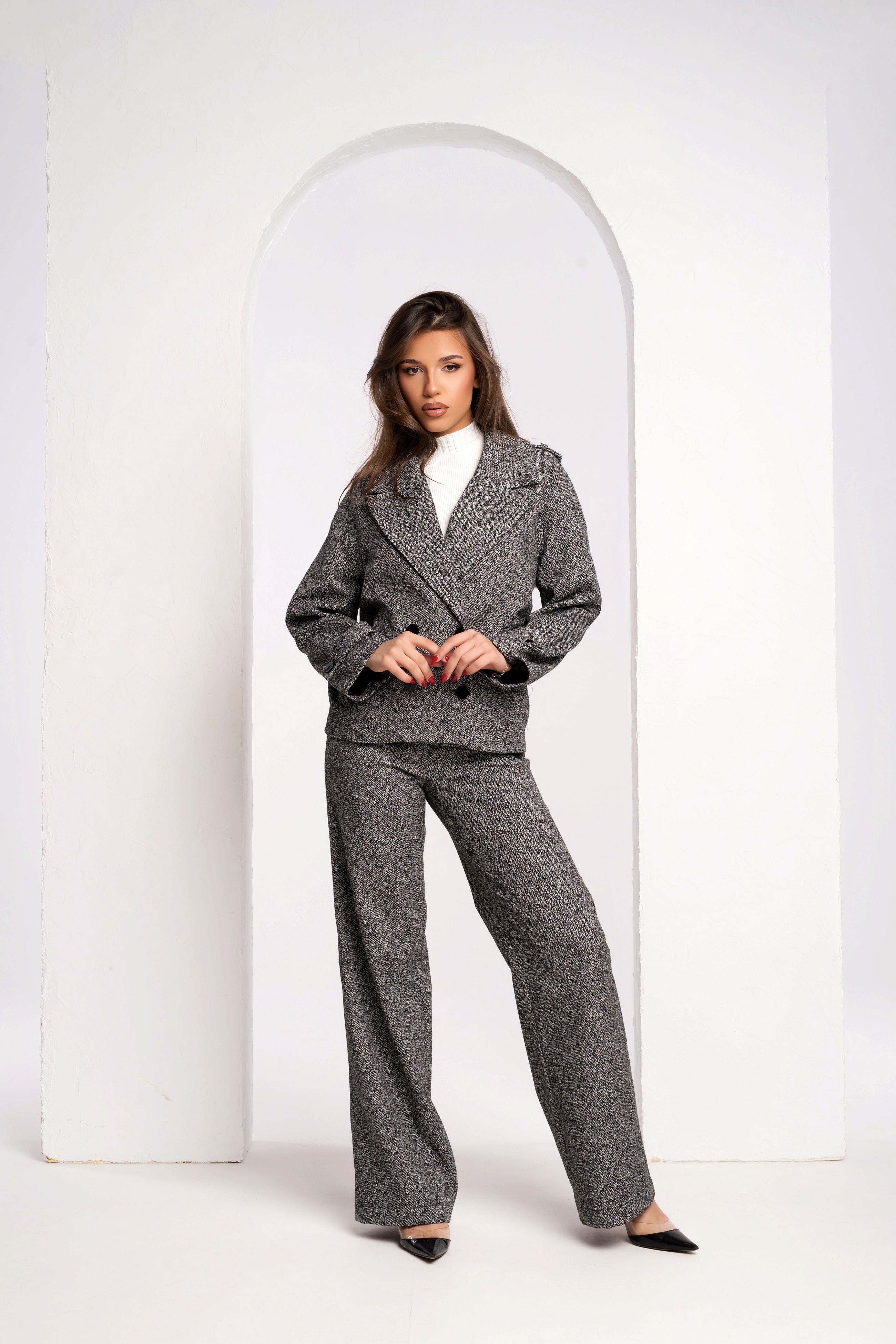  Сако сив меланж  STILE PRIMAVERA 