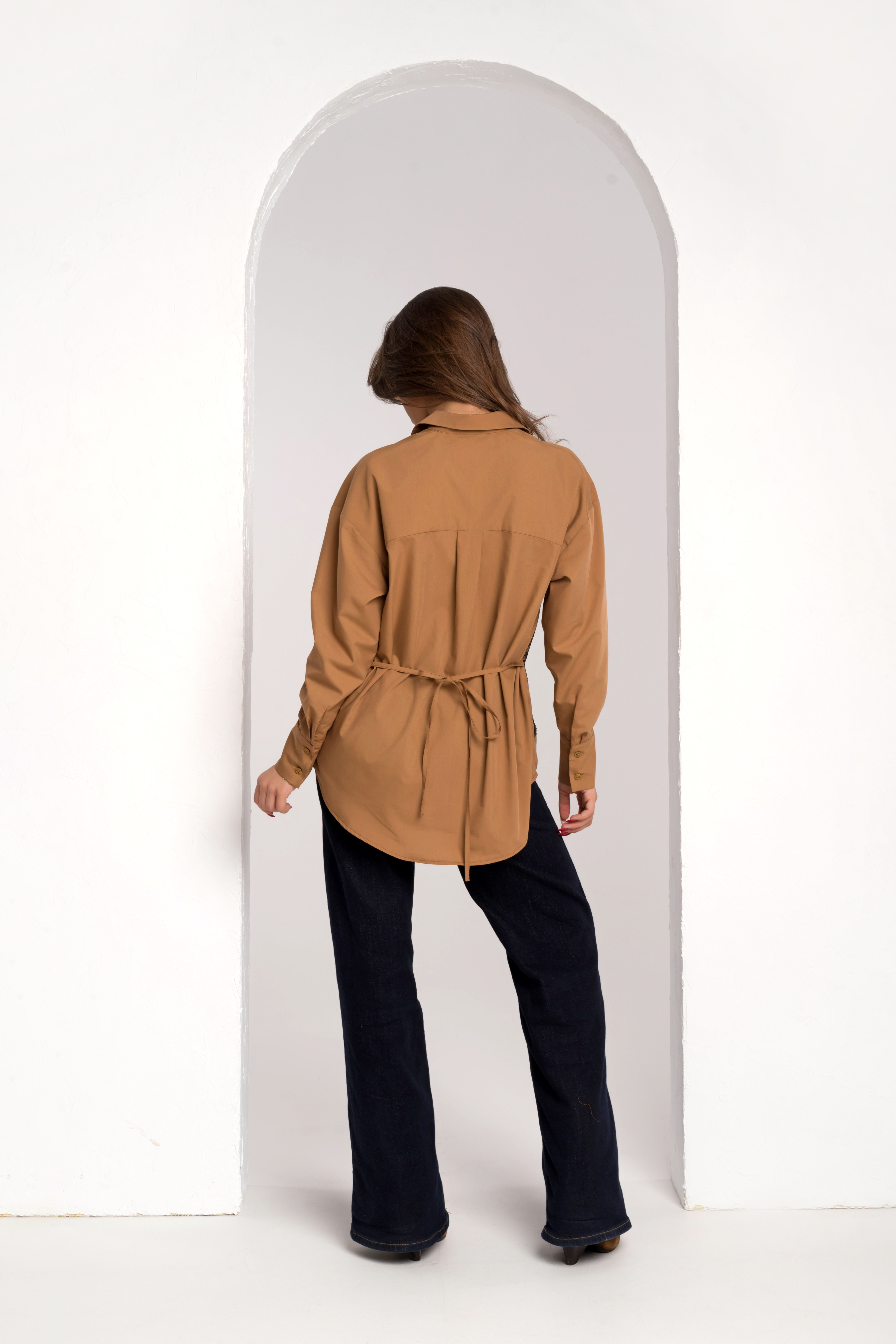 Дамска бежова риза PIZZO BEIGE