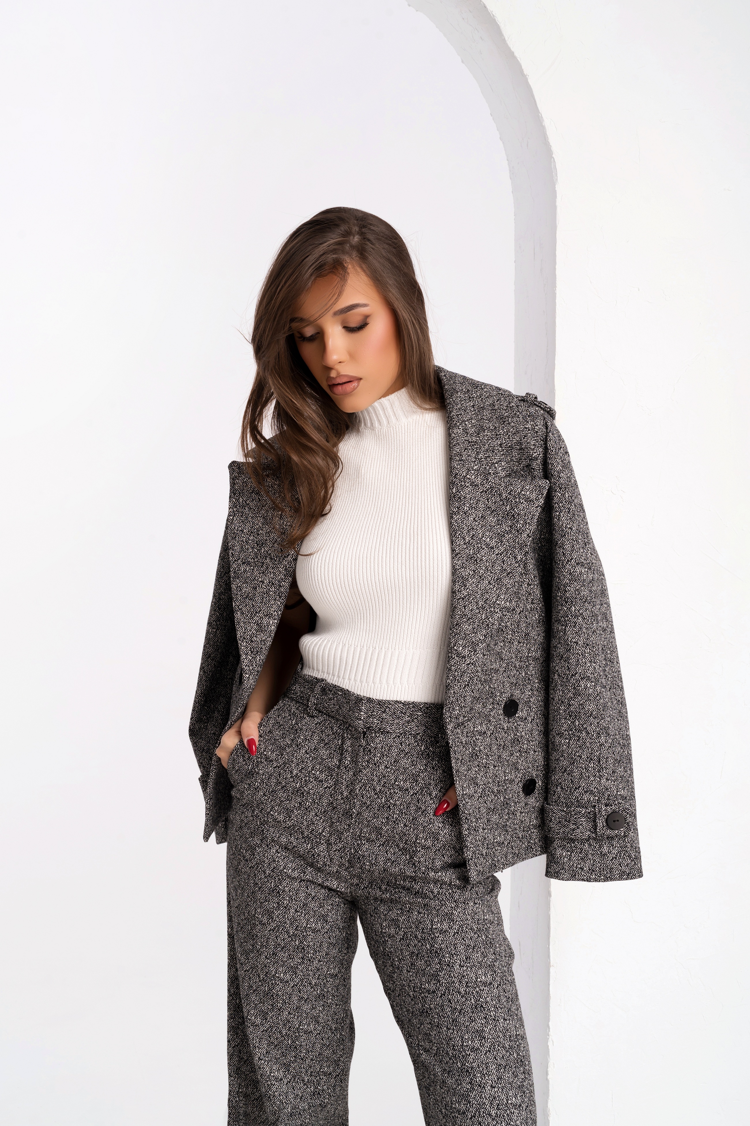  Сако сив меланж  STILE PRIMAVERA 